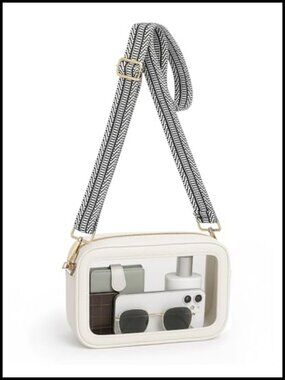 Clear Crossbody Purse Stadium Bag PVC PU Adjustable Strap Women's Handbag